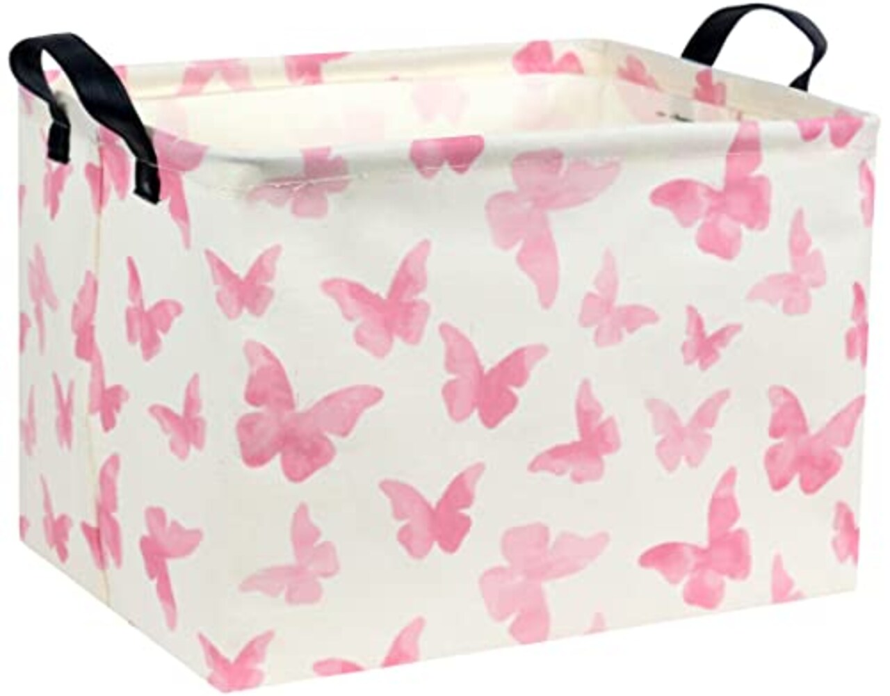 TIBAOLOVER Butterfly Pink Basket Baby Girls Basket Kids Storage Basket Rectangular Cute Toy Storage Bin Organizer Shelf Book Basket Butterfly Room Decor(Butterfly)